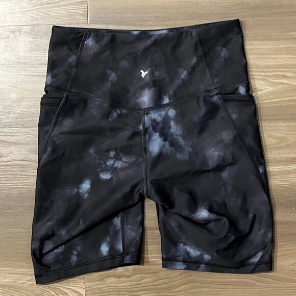 Old Navy Active Powersoft Bike Shorts Women's Medium High Rise Go Dry Navy Blue - Picture 4 of 4